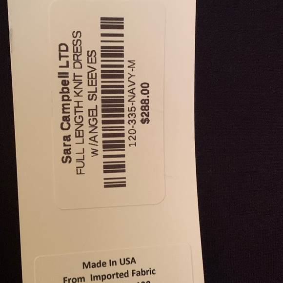 Nwt Sara Campbell Navy Maxi Dress Flutter sleeves full length Sz Medium 8/10 - Picture 4 of 5